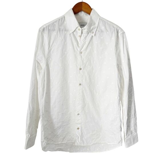 Erdem Stephen Embroidered Dots Long Sleeve Shirt White Medium - Picture 6 of 13